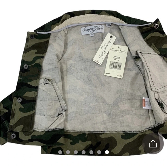 Sovereign Code Camo Lightweight Long Sleeve Snap Jacket 100% Cotton Size 24 M - Picture 3 of 7